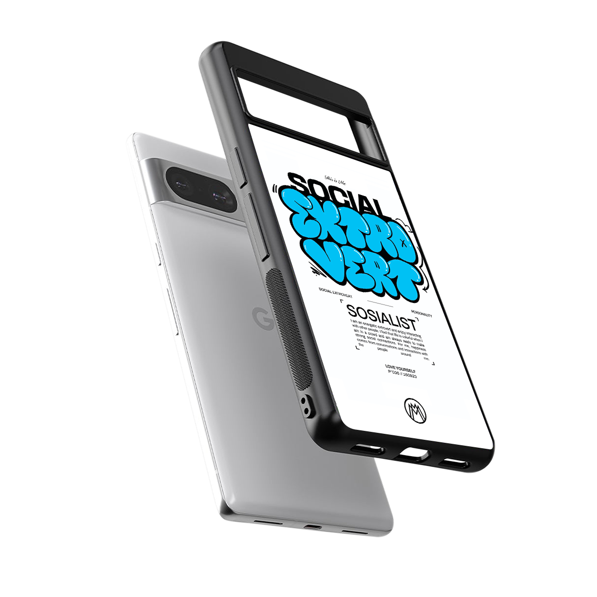 social extrovert back phone cover | glass case for Google Pixel 8