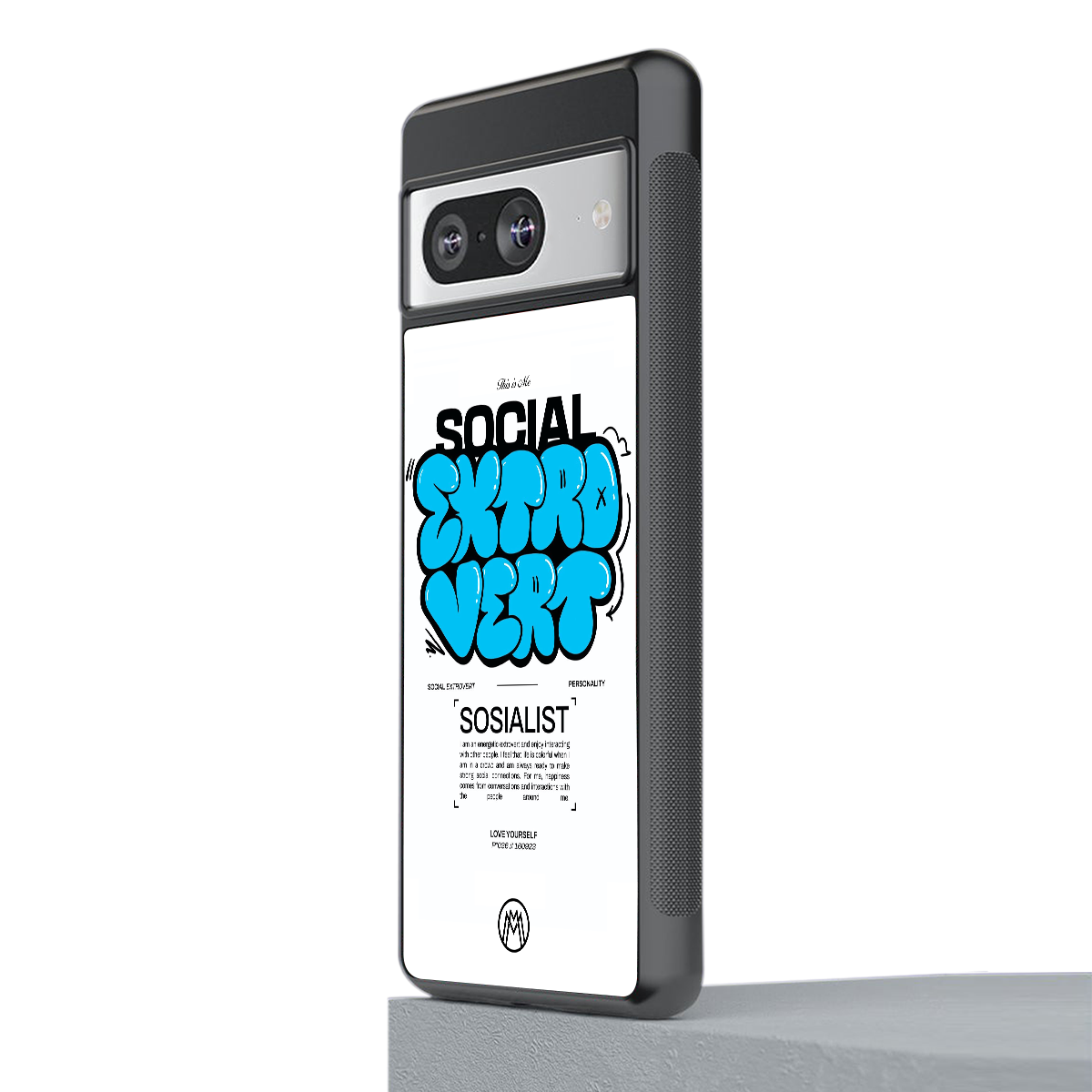 social extrovert back phone cover | glass case for Google Pixel 8