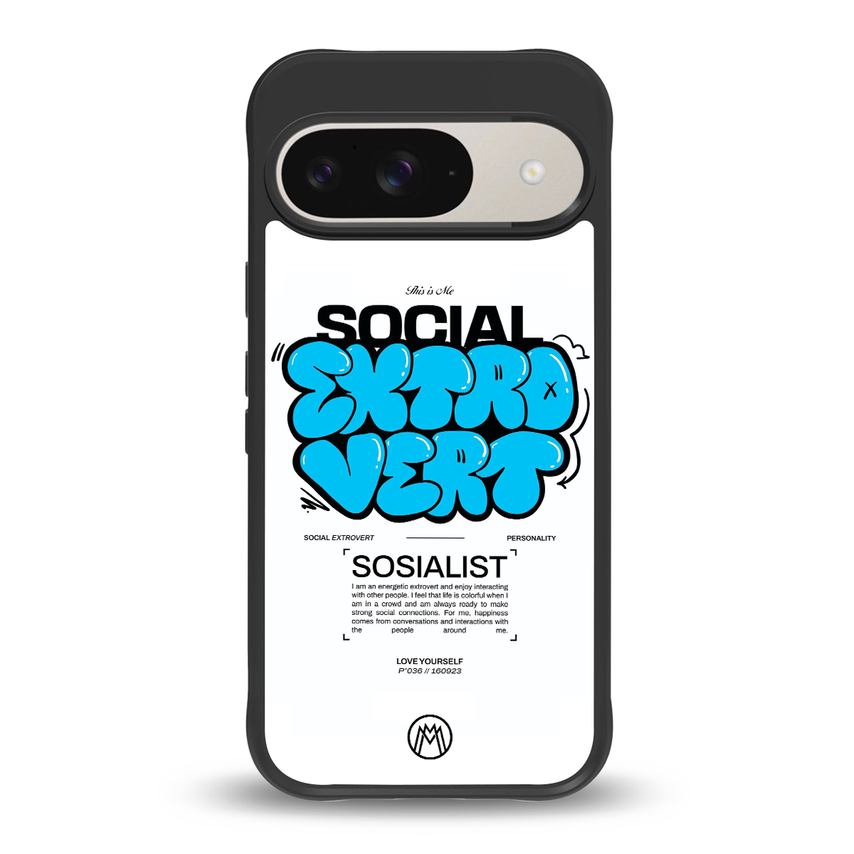social extrovert back phone cover | glass case for google pixel 9