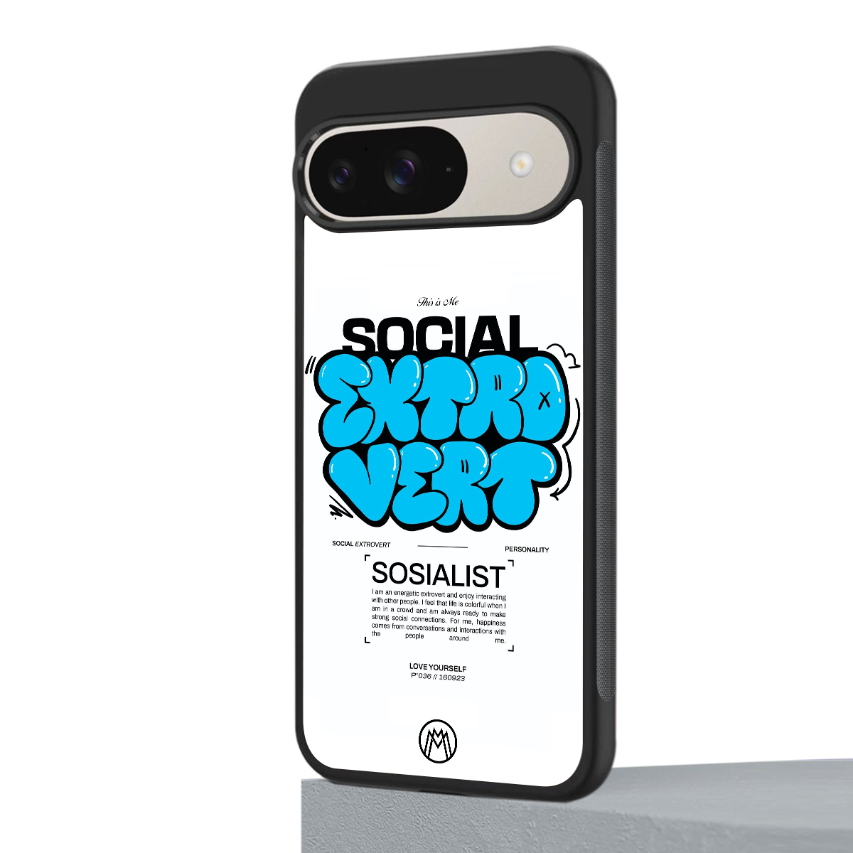 social extrovert back phone cover | glass case for google pixel 9