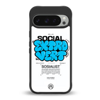 social extrovert back phone cover | glass case for google pixel 9 pro xl