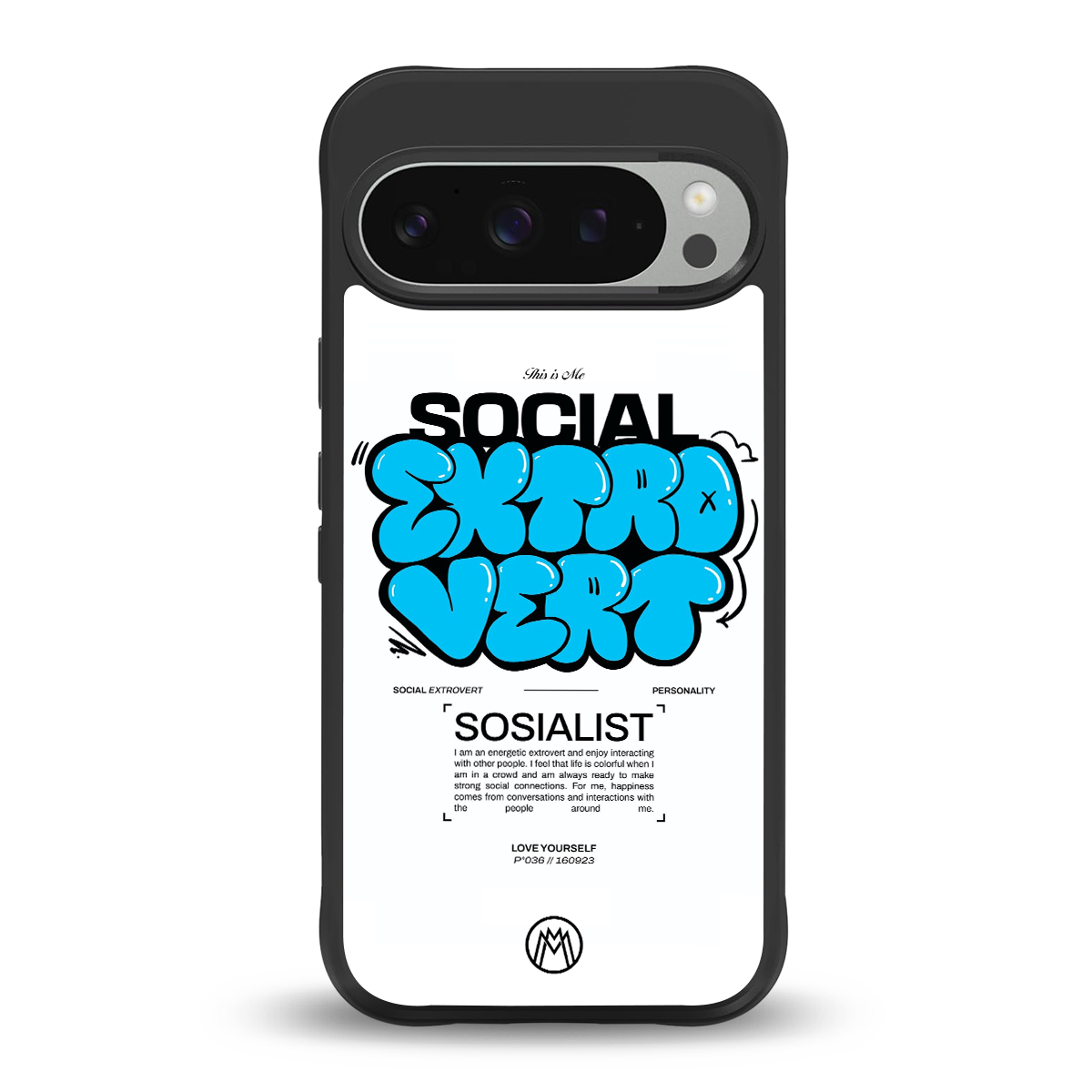 social extrovert back phone cover | glass case for google pixel 9 pro xl