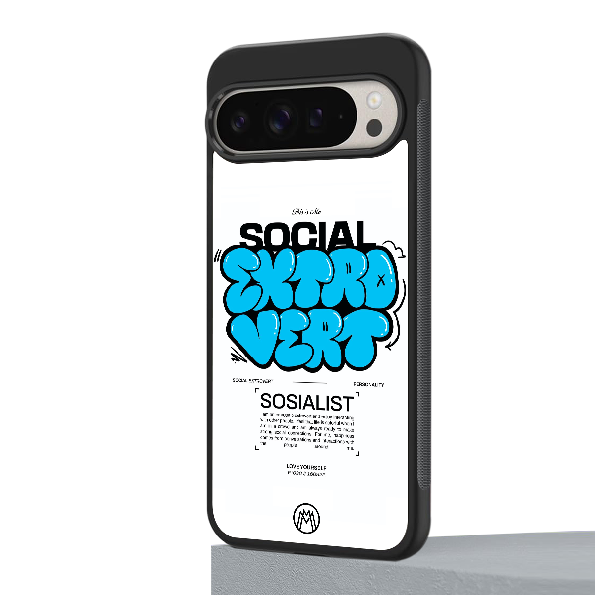 social extrovert back phone cover | glass case for google pixel 9 pro