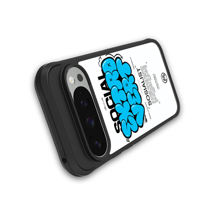 social extrovert back phone cover | glass case for google pixel 9 pro xl