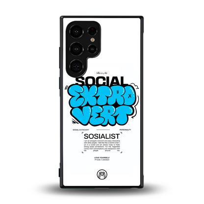 social extrovert back phone cover | glass case for samsung galaxy s24 ultra