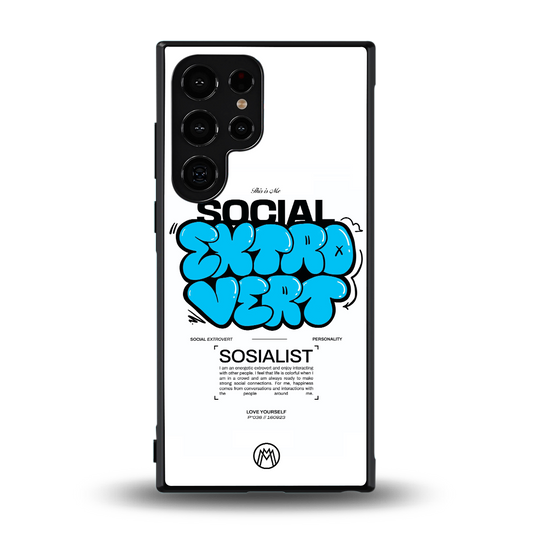 social extrovert back phone cover | glass case for samsung galaxy s24 ultra