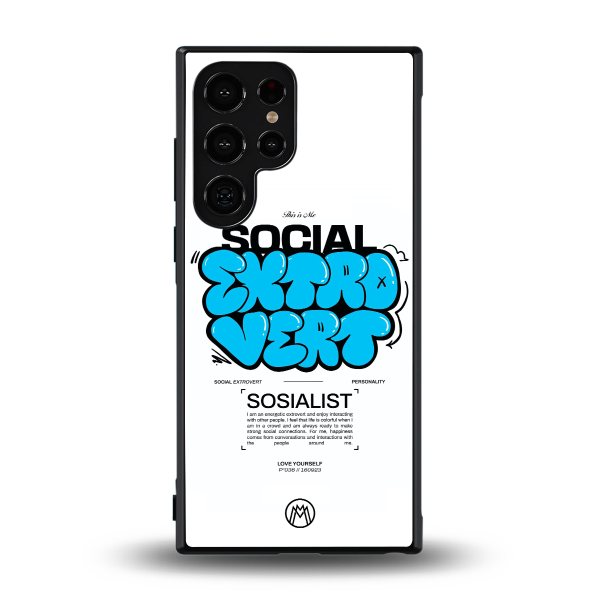 social extrovert back phone cover | glass case for samsung galaxy s23 ultra