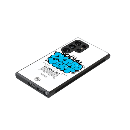 social extrovert back phone cover | glass case for samsung galaxy s24 ultra