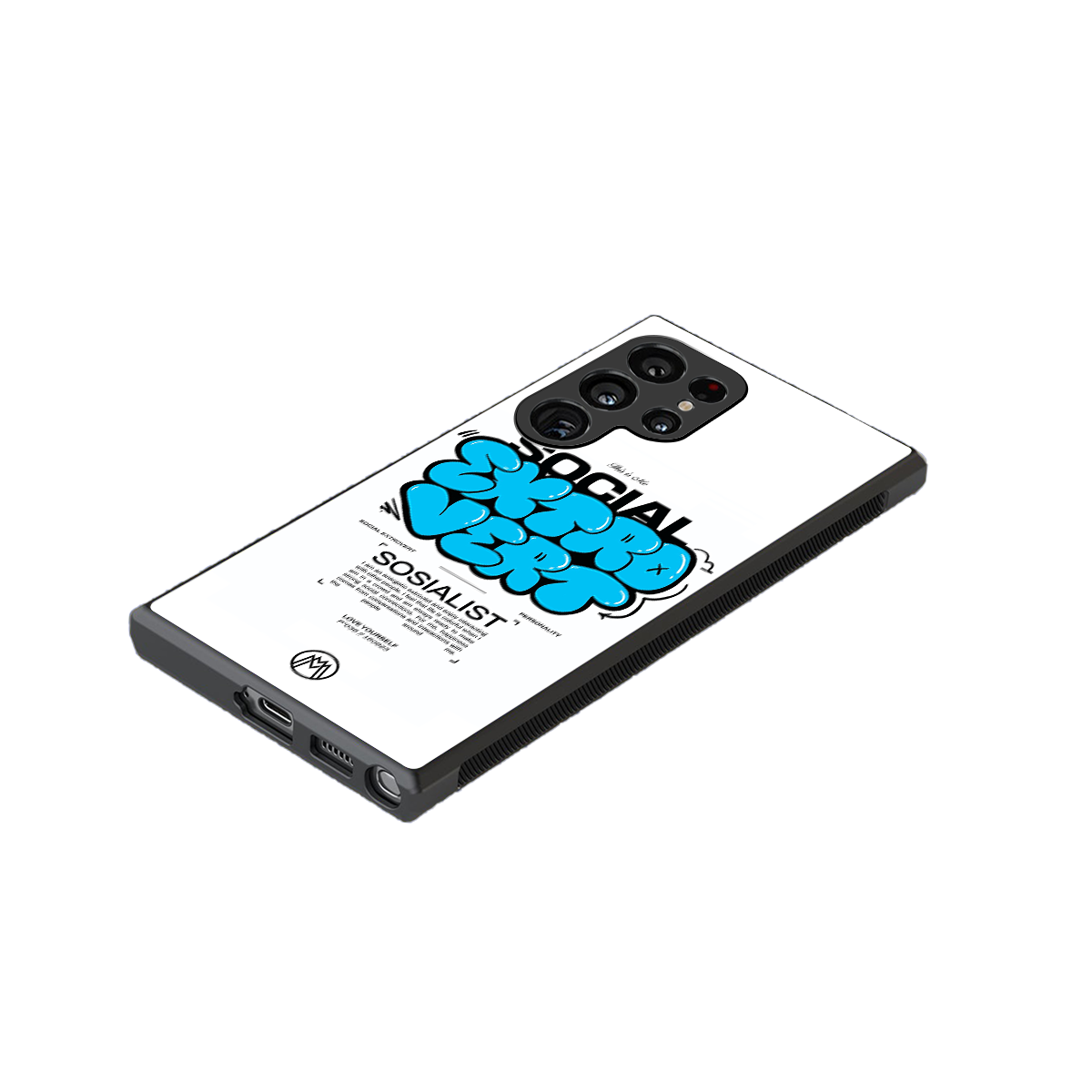 social extrovert back phone cover | glass case for samsung galaxy s23 ultra