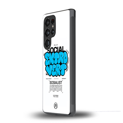 social extrovert back phone cover | glass case for samsung galaxy s25 ultra