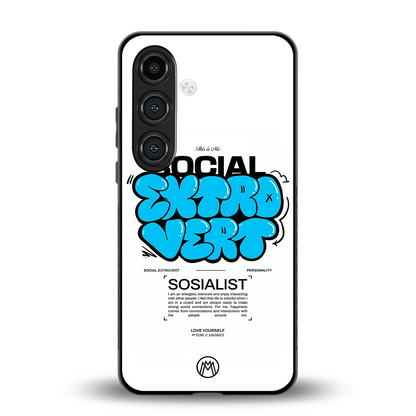 social extrovert back phone cover | glass case for samsung galaxy s23
