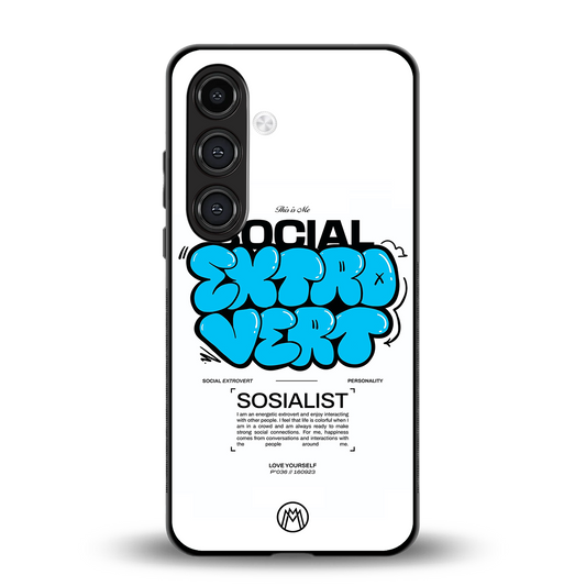 social extrovert back phone cover | glass case for samsung galaxy s23