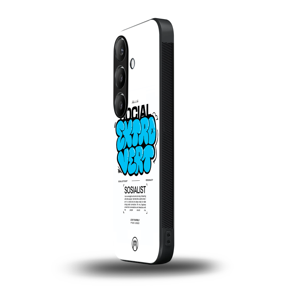 social extrovert back phone cover | glass case for samsung galaxy s24 plus