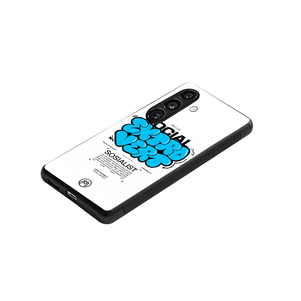 social extrovert back phone cover | glass case for samsung galaxy s24 plus