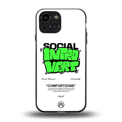 social introvert back phone cover | glass case for iphone 13 mini