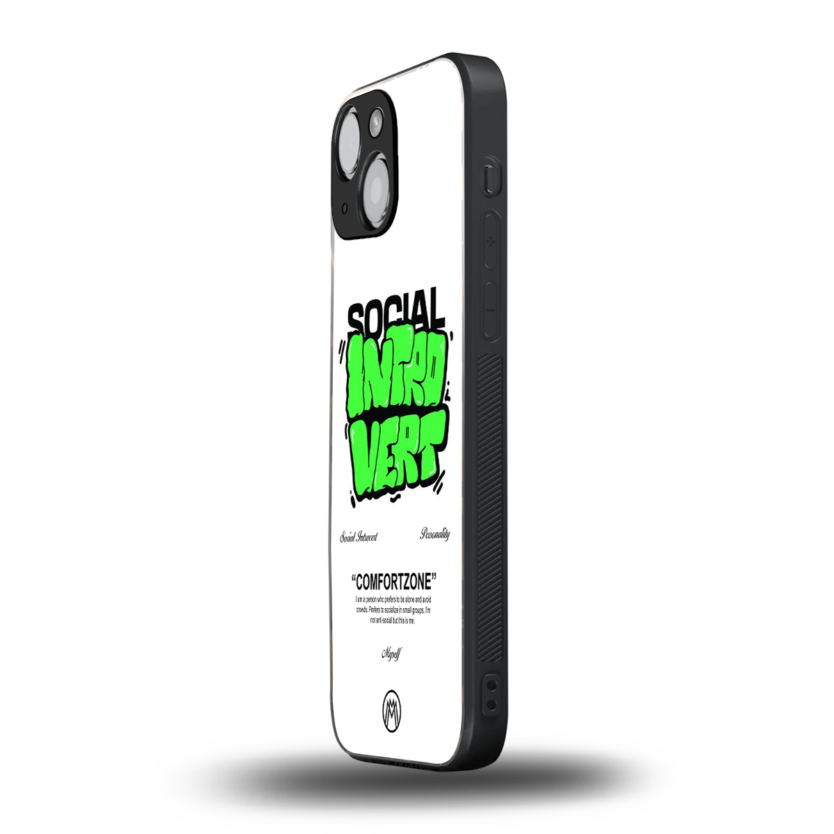 social introvert back phone cover | glass case for iphone 13 mini