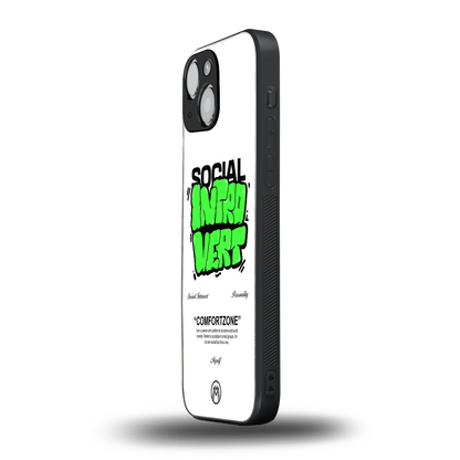 social introvert back phone cover | glass case for iphone 13 mini