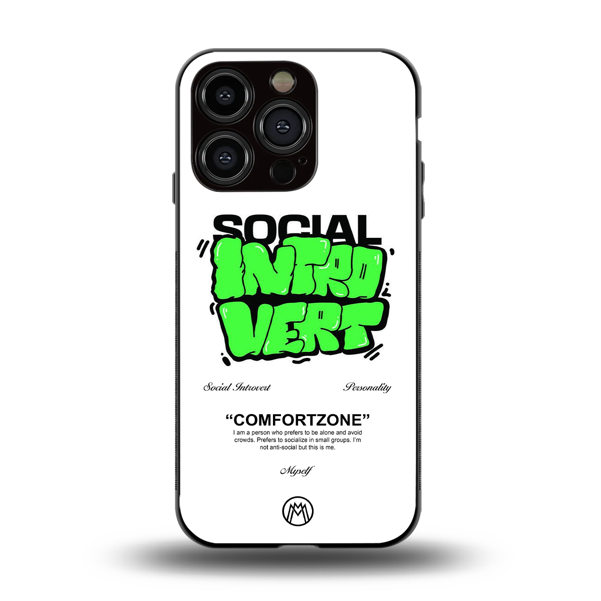 social introvert back phone cover | glass case for iphone 13 pro