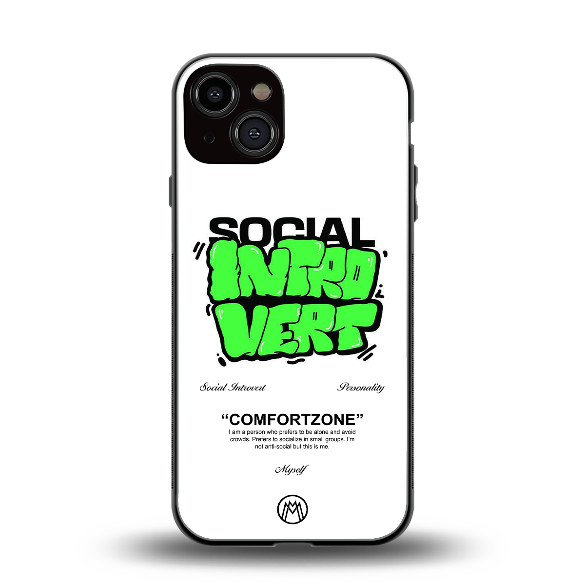 social introvert back phone cover | glass case for iphone 13