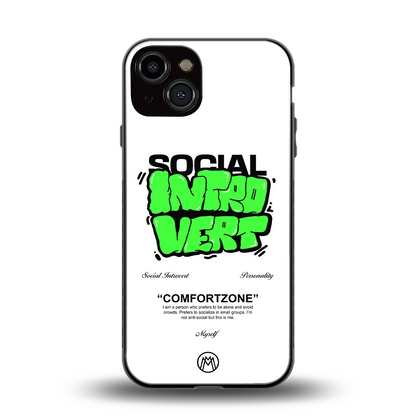 social introvert back phone cover | glass case for iphone 13