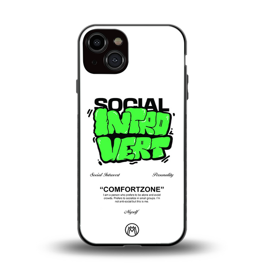 social introvert back phone cover | glass case for iphone 13