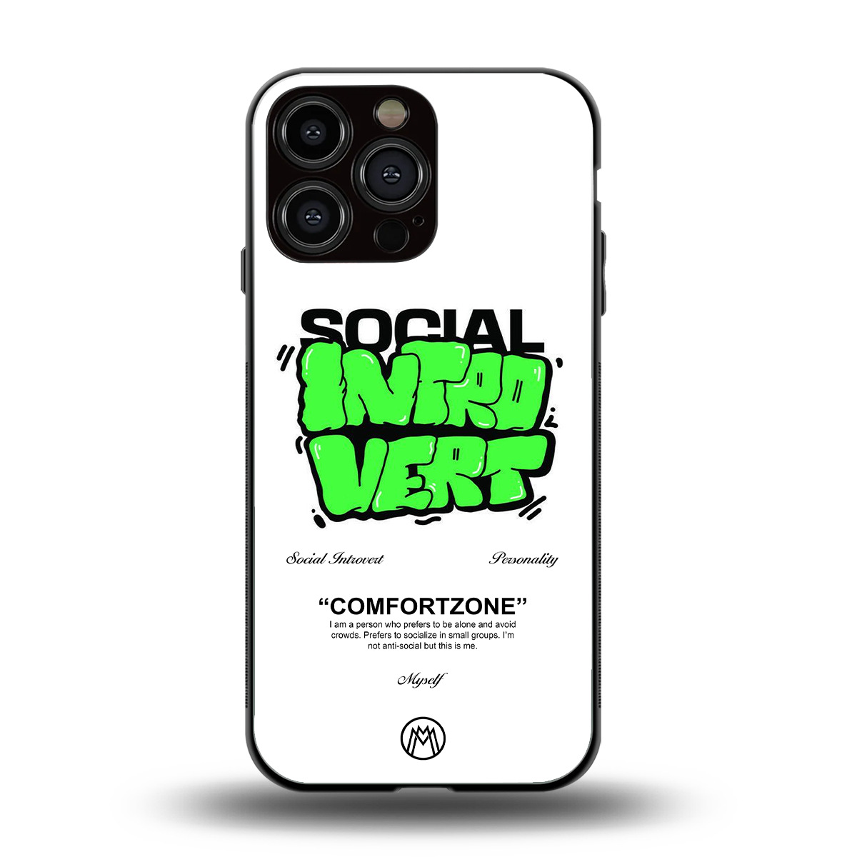 social introvert back phone cover | glass case for iphone 15 pro max