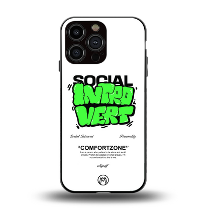social introvert back phone cover | glass case for iphone 14 pro max