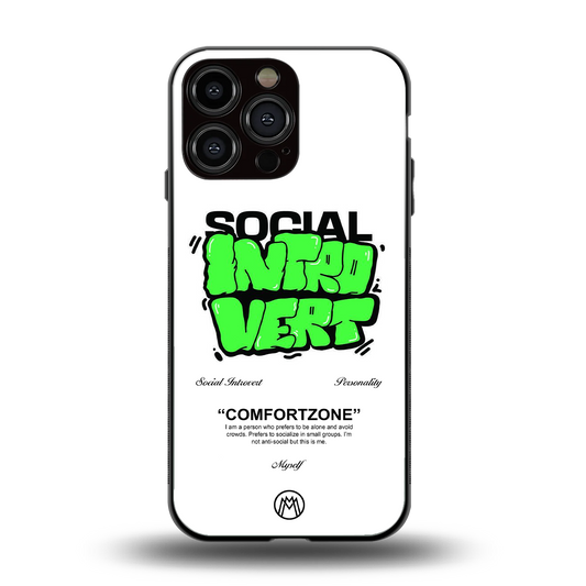 social introvert back phone cover | glass case for iphone 14 pro max