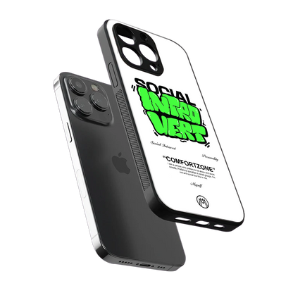 social introvert back phone cover | glass case for iphone 14 pro max