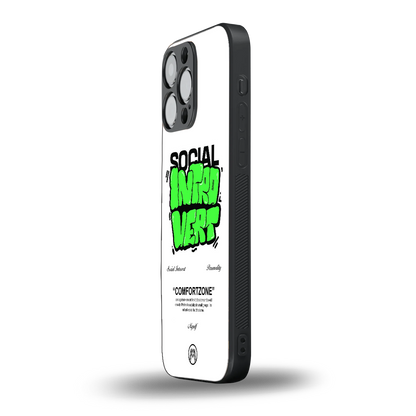 social introvert back phone cover | glass case for iphone 14 pro max