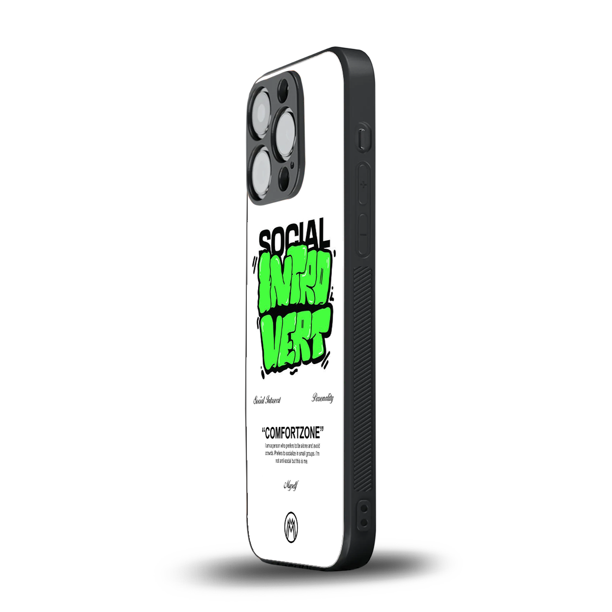 social introvert back phone cover | glass case for iphone 15 pro