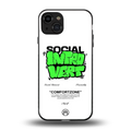 social introvert back phone cover | glass case for iphone 15