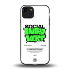 social introvert back phone cover | glass case for iphone 15