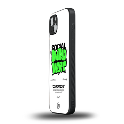 social introvert back phone cover | glass case for iphone 15