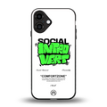 social introvert back phone cover | glass case for iphone 16 plus