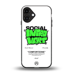 social introvert back phone cover | glass case for iphone 16 plus