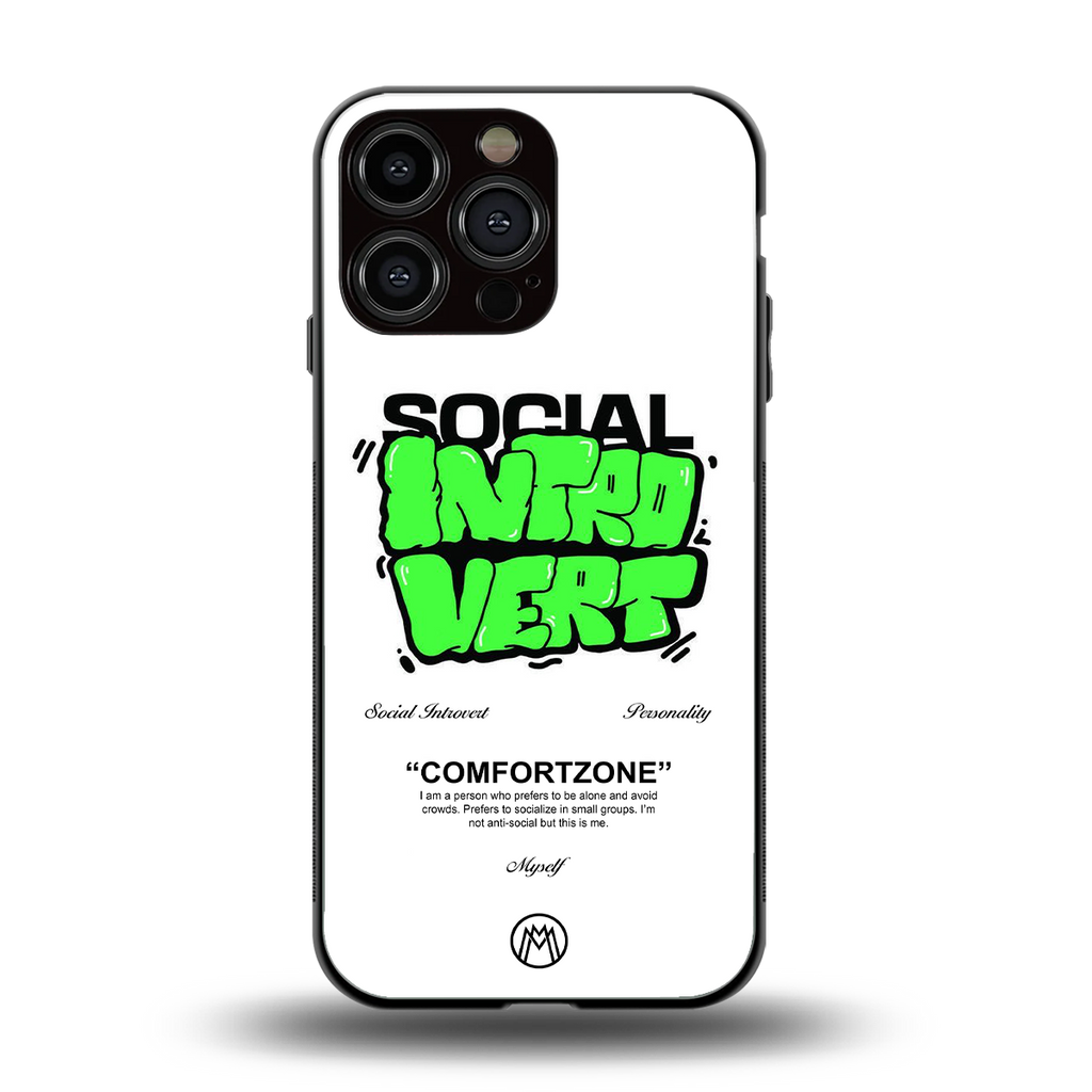social introvert back phone cover | glass case for iphone 16 pro max