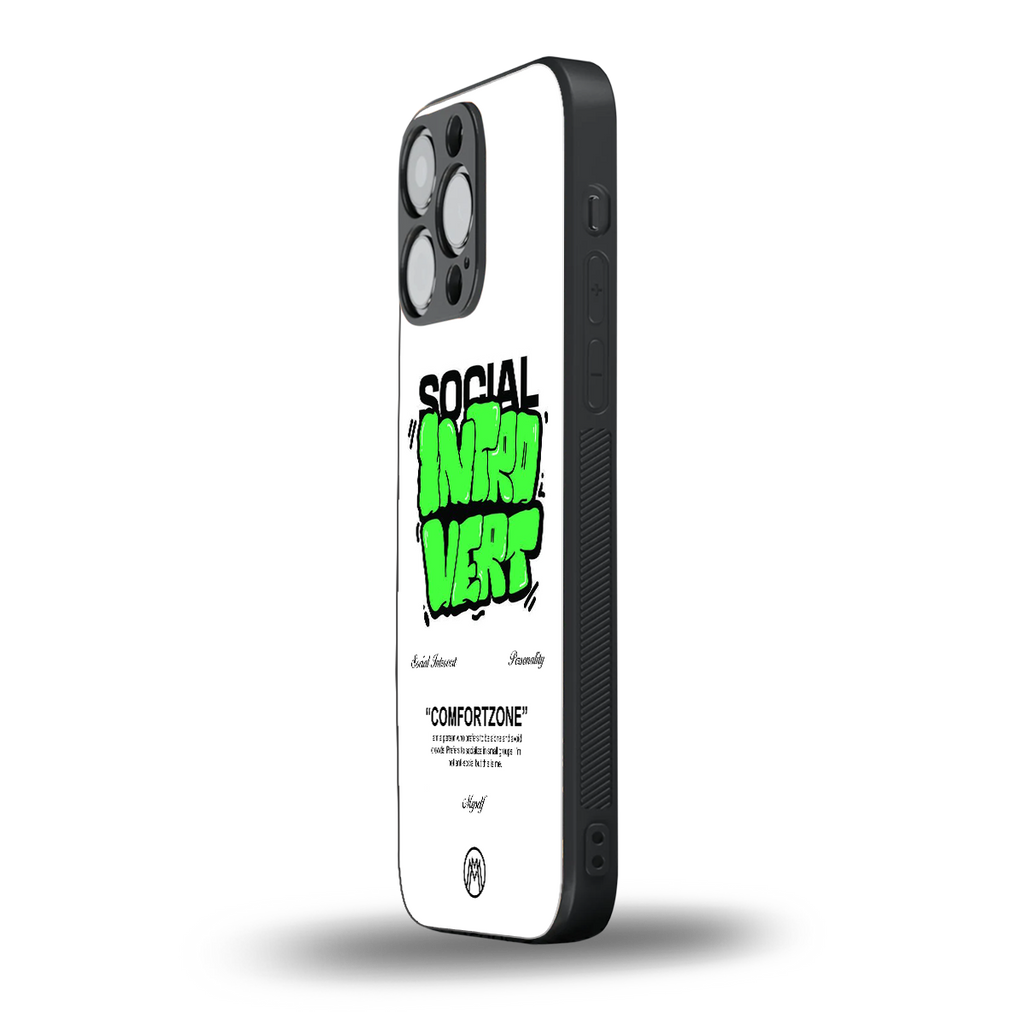 social introvert back phone cover | glass case for iphone 16 pro max