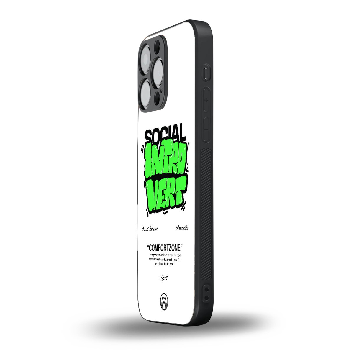 social introvert back phone cover | glass case for iphone 16 pro max