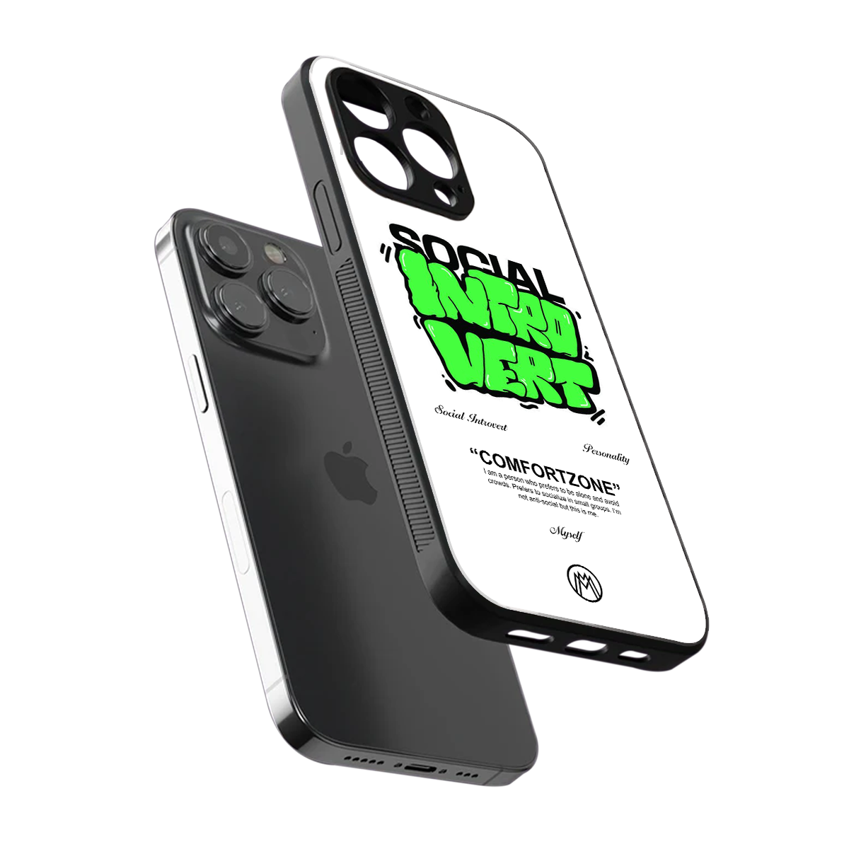 social introvert back phone cover | glass case for iphone 16 pro