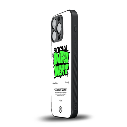 social introvert back phone cover | glass case for iphone 16 pro