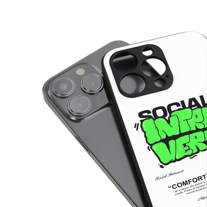 social introvert back phone cover | glass case for iphone 16 pro