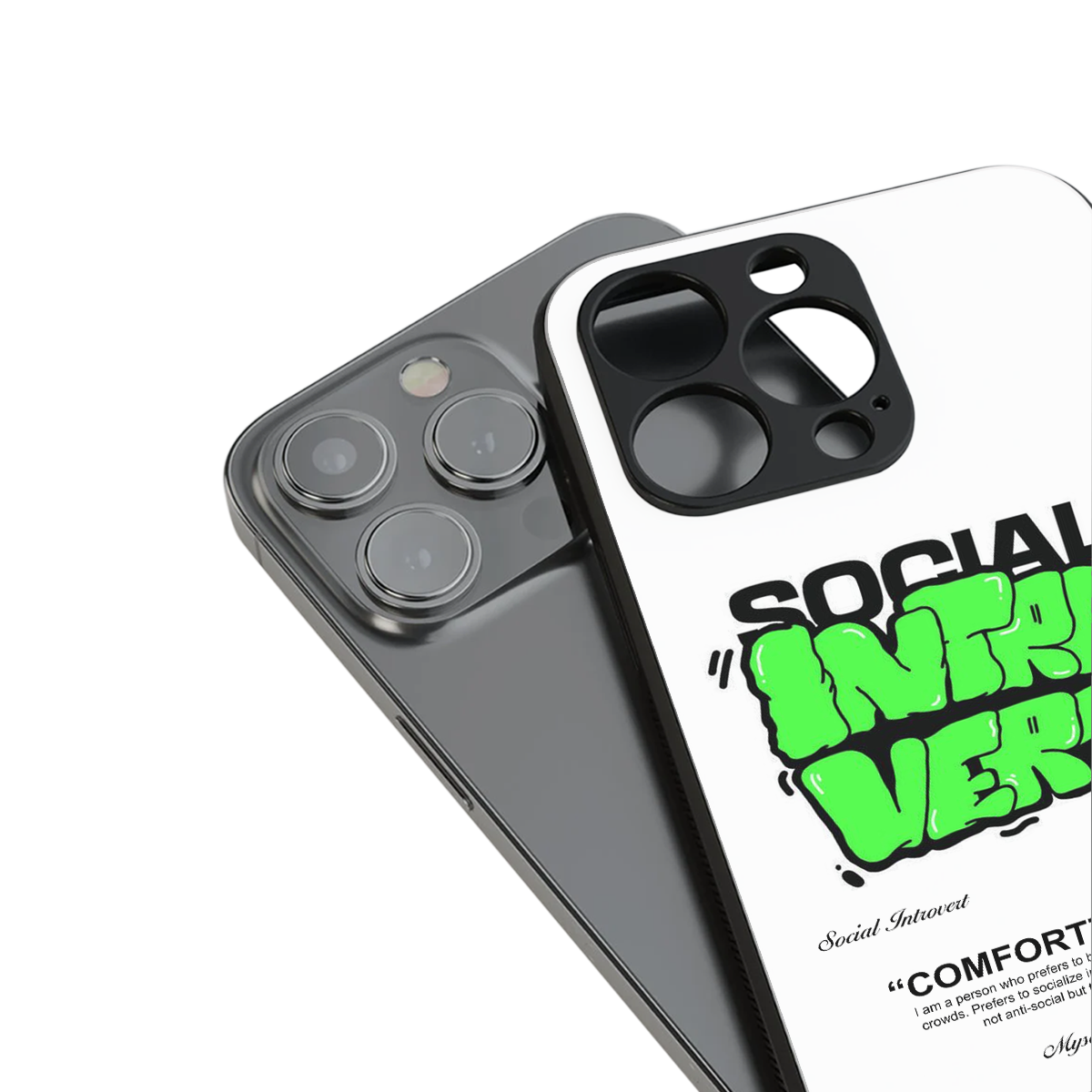 social introvert back phone cover | glass case for iphone 14