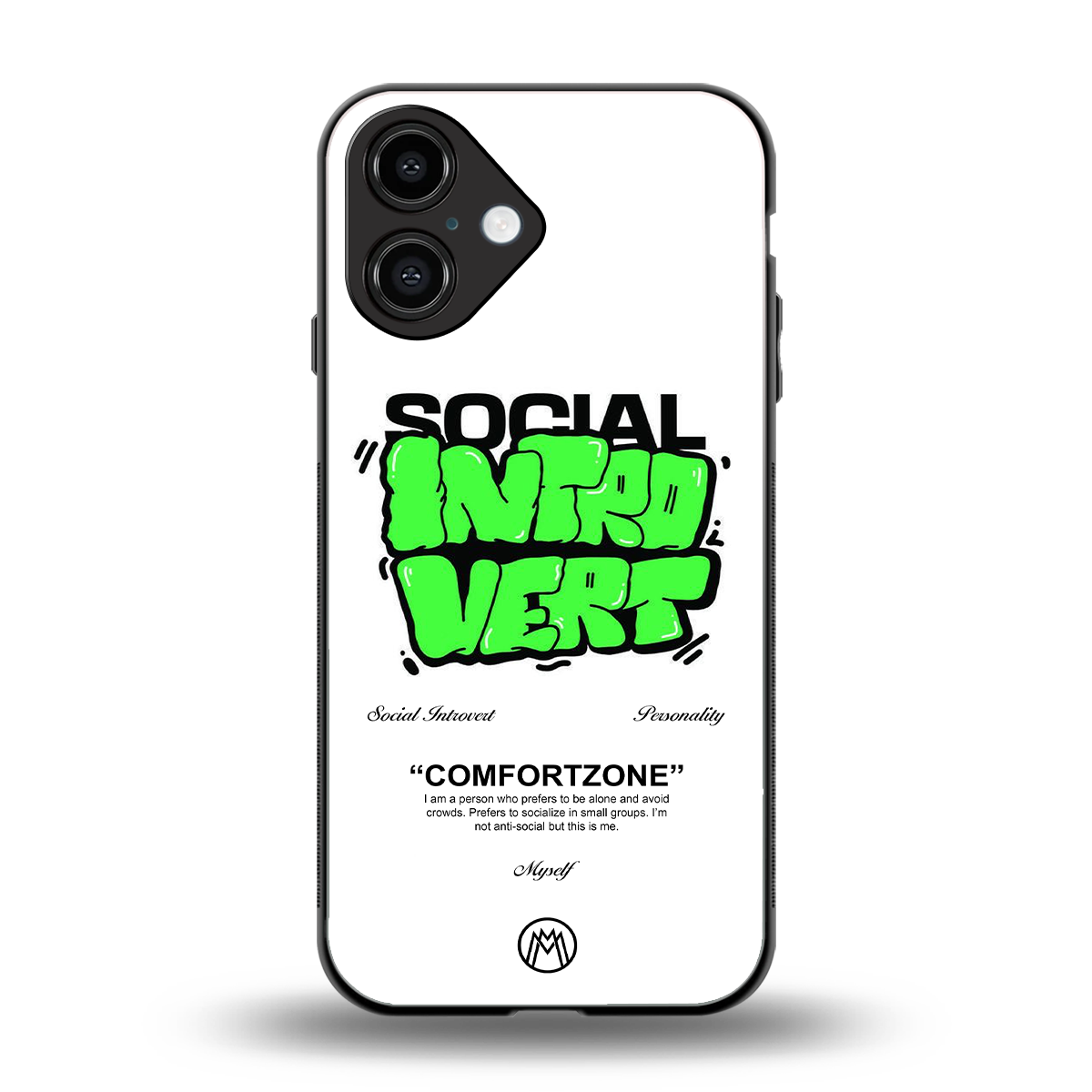 social introvert back phone cover | glass case for iphone 16