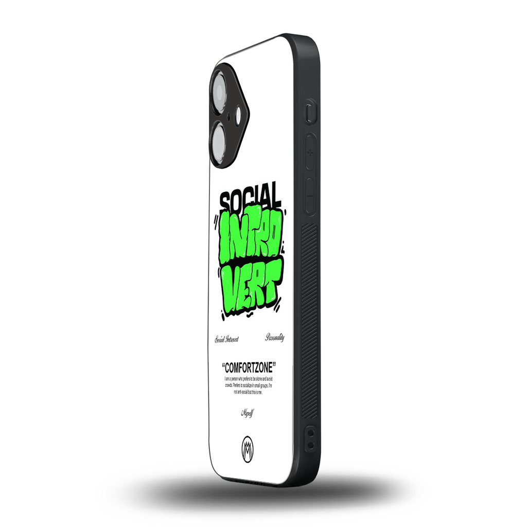 social introvert back phone cover | glass case for iphone 16