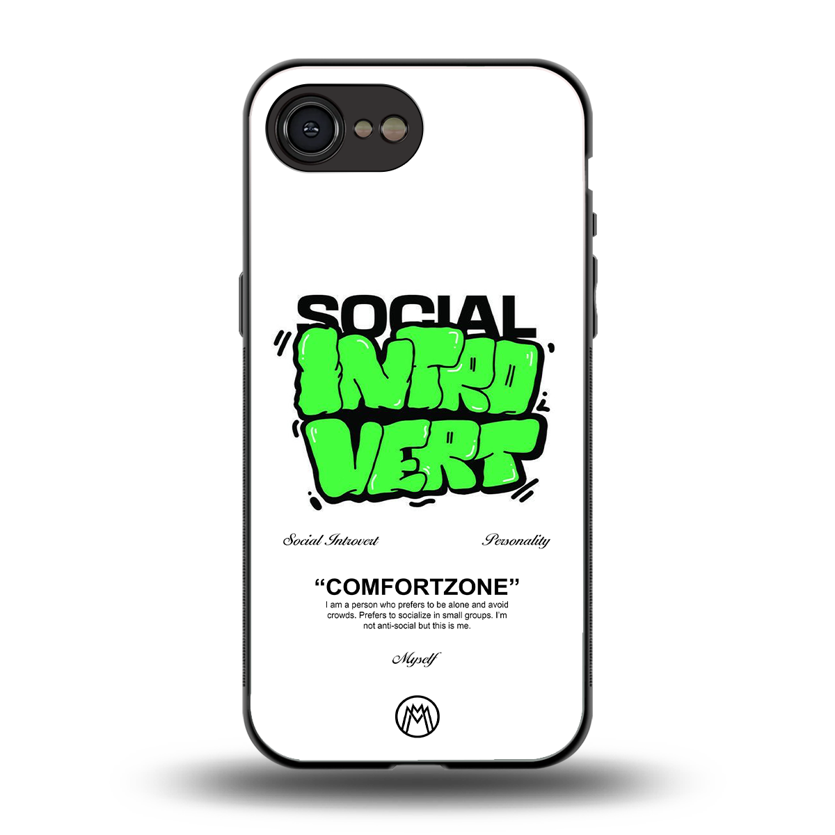 social introvert back phone cover | glass case for iphone 16e