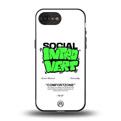 social introvert back phone cover | glass case for iphone 16e