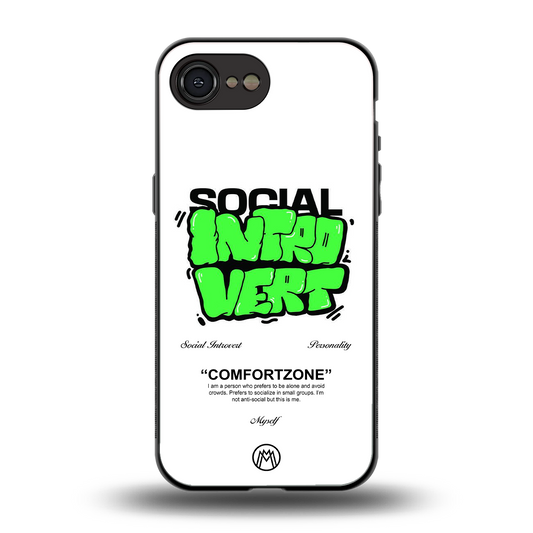 social introvert back phone cover | glass case for iphone 16e