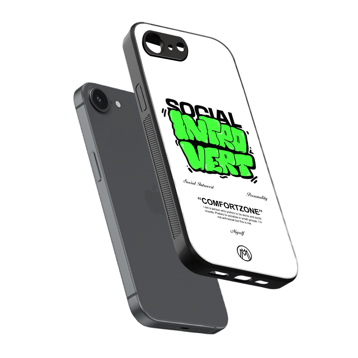 social introvert back phone cover | glass case for iphone 16e