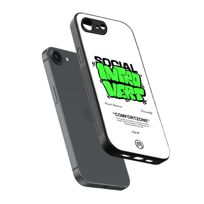 social introvert back phone cover | glass case for iphone 16e